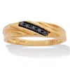 Palm Beach Jewelry Men's .1 Tcw Black Diamond Single-row Gold Over Silver Ring
