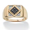 Palm Beach Jewelry Men's .10 Tcw Round Black And White Diamond Geometric Ring In 10k Yellow Gold In Yellow