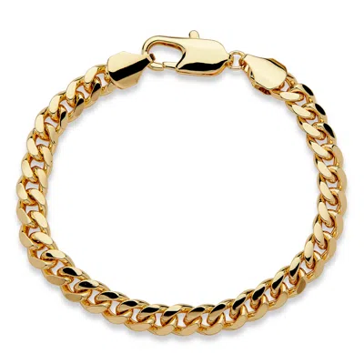 Palm Beach Jewelry Men's 10.5 Mm Curb-link Bracelet In Goldtone 10" In Yellow