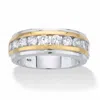 Palm Beach Jewelry Men's 1.10 Cttw Cubic Zirconia 18k Gold And Platinum-plated Sterling Silver Ring In White