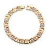 Palm Beach Jewelry Men's 1.10 Tcw Cubic Zirconia 10 Mm Mariner-link Bracelet Gold-plated 9.75"