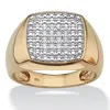 Palm Beach Jewelry Men's 1/10 Tcw Diamond 18k Yellow Gold-plated Sterling Silver Cluster Ring In Yellow