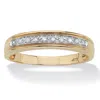 Palm Beach Jewelry Men's 1/10 Tcw Round Diamond 10k Yellow Gold Anniversary Ring Wedding Band In White