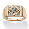 Palm Beach Jewelry Men's 1/10 Tcw Round Diamond Solid 10k Yellow Gold Geometric Ring In Yellow
