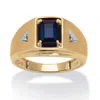 Palm Beach Jewelry Men's 1.16 Tcw Created Sapphire And Diamond Accent Ring 10k Yellow Gold In Yellow