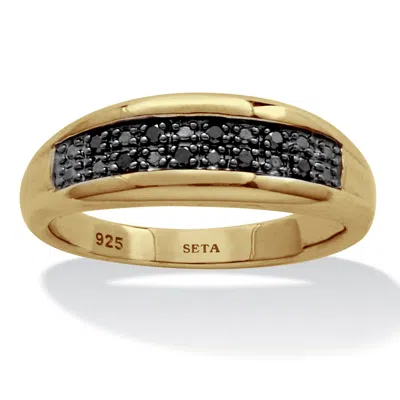 Palm Beach Jewelry Men's .12 Tcw Gold Over Sterling Silver Black Diamond Ring