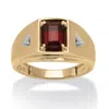 Palm Beach Jewelry Men's 1.21 Tcw Emerald-cut Genuine Garnet And Diamond Accent Ring In 10k Gold In Red