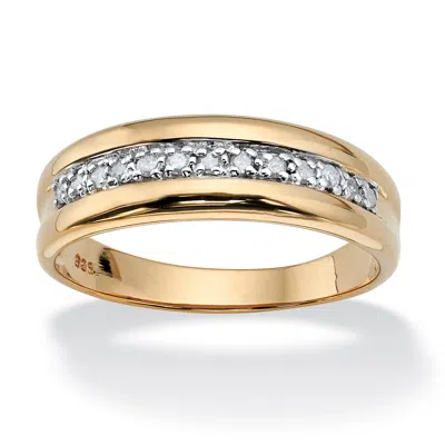 Palm Beach Jewelry Men's 1/5 Tcw Diamond Band In Gold-plated Sterling Silver In White