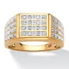 Palm Beach Jewelry Men's 1/6 Tcw Pave Diamond Grid Ring In Gold-plated Sterling Silver In White