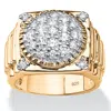 Palm Beach Jewelry Men's 1.63 Tcw Pave Cubic Zirconia 14k Gold-plated Sterling Silver Cluster Ring In White