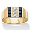 Palm Beach Jewelry Men's 1.69 Tcw Cz And Genuine Blue Sapphire Gold-plated Channel-set Ring