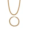 Palm Beach Jewelry Men's 2 Piece Curb-link Gold Ion-plated Stainless Steel Set 6mm 9" & 20" Lengths In Yellow