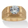 Palm Beach Jewelry Men's 2 Tcw Round Cubic Zirconia Gold Ion-plated Stainless Steel Ring