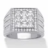 Palm Beach Jewelry Men's 2.12 Cttw. Round And Square Cubic Zirconia Platinum-plated Square Ring In White
