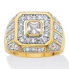 Palm Beach Jewelry Men's 2.33 Tcw Square-cut Cubic Zirconia Octagon Grid Ring Gold-plated In White