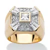 Palm Beach Jewelry Men's 2.48 Tcw Cubic Zirconia Gold-plated Sterling Silver Ring In Yellow