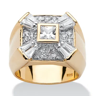Palm Beach Jewelry Men's 2.48 Tcw Cubic Zirconia Gold-plated Sterling Silver Ring In Yellow