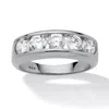Palm Beach Jewelry Men's 2.50 Tcw Cubic Zirconia Ring In Platinum-plated Sterling Silver In White