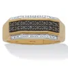Palm Beach Jewelry Men's .27 Tcw Black And White Diamond 18k Gold-plated Sterling Silver Ring