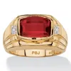 Palm Beach Jewelry Men's 2.77 Tcw Created Red Ruby And Diamond Accent 18k Gold-plated Ring In Red