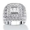 Palm Beach Jewelry Men's 2.89 Tcw Square-cut Cubic Zirconia Ring In .925 Sterling Silver In White