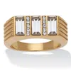 Palm Beach Jewelry Men's Baguette Crystal Pave Gold Ion-plated Stainless Steel Ring