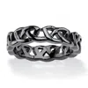 Palm Beach Jewelry Men's Black Ion-plated Stainless Steel Barbed Wire-style Wedding Band In Black