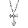 Palm Beach Jewelry Men's Cross Pendant With Blackened Cross Accent In Stainless Steel