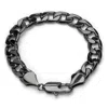 Palm Beach Jewelry Men's Curb-link Chain Bracelet In Black Ruthenium 9"