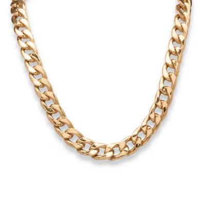 Palm Beach Jewelry Men's Curb-link Necklace In Yellow Goldtone