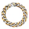 Palm Beach Jewelry Men's Curb Link Two Tone Gold Ion Plated Stainless Steel Bracelet 8" Length