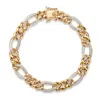 Palm Beach Jewelry Men's Diamond Accent 18k Gold-plated Pave-style Oval Curb-link Bracelet 8.5"