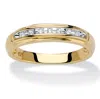Palm Beach Jewelry Men's Diamond Accent 18k Gold-plated Sterling Silver Wedding Ring In Yellow