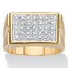 Palm Beach Jewelry Men's Diamond Accent 18k Gold-plated Two-tone Watchband-style Grid Ring In Yellow