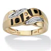 Palm Beach Jewelry Men's Diamond Accent "dad" I. D. Ring In 10k Yellow Gold In White