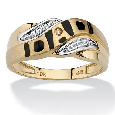 Palm Beach Jewelry Men's Diamond Accent "dad" I. D. Ring In 10k Yellow Gold In White