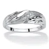 Palm Beach Jewelry Men's Diamond Accent Diagonal Swirl Ring In Platinum-plated Sterling Silver In White