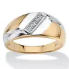 Palm Beach Jewelry Men's Diamond Accent Gold-plated Sterling Silver Diagonal Ring