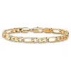 Palm Beach Jewelry Men's Diamond Accent Pave-style Gold-plated Figaro-link Bracelet 8.5"