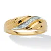 Palm Beach Jewelry Men's Diamond Accent Ring In Gold-plated Sterling Silver In White