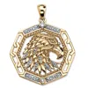 Palm Beach Jewelry Men's Diamond Accented Eagle Pendant In Gold-plated Sterling Silver