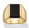 Palm Beach Jewelry Men's Emerald-cut Genuine Black Onyx Gold-plated Classic Ring In Yellow