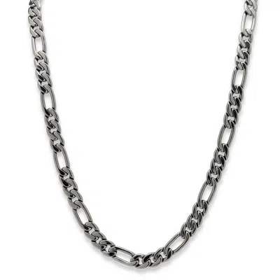 Palm Beach Jewelry Men's Figaro-link 10.5 Mm Chain Necklace Black Rhodium-plated 30"