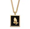 Palm Beach Jewelry Men's Genuine Black Onyx Gold-plated Praying Hands Pendant Necklace 22" In Black