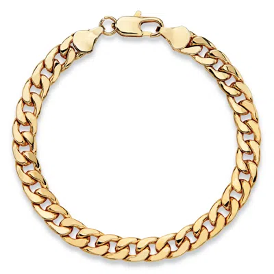 Palm Beach Jewelry Men's Gold Ion-plated Curb-link Classic Bracelet 8" (6.5mm) In Yellow