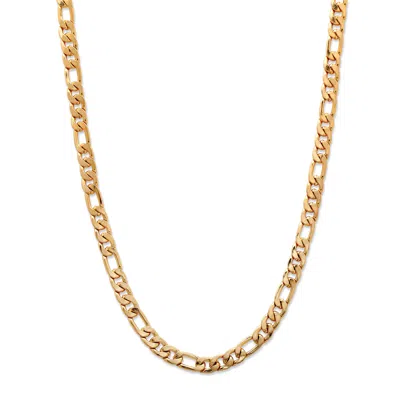 Palm Beach Jewelry Men's Gold Ion-plated Figaro-link 6.5 Mm Chain Necklace 22" In Yellow