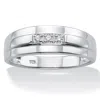 Palm Beach Jewelry Men's Platinum-plated Sterling Silver Diamond Accent Band In White