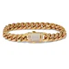 Palm Beach Jewelry Men's Round Crystal Gold Ion-plated Stainless Steel Link Bracelet 8.5-inch