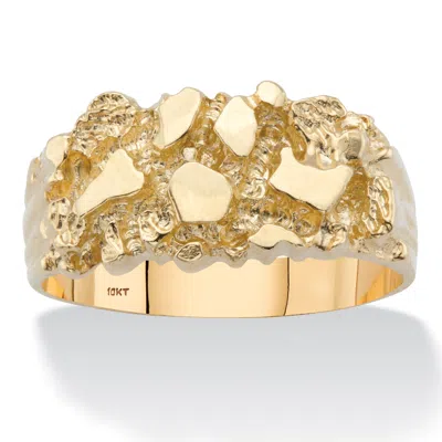Palm Beach Jewelry Men's Solid 10k Yellow Gold Nugget Ring