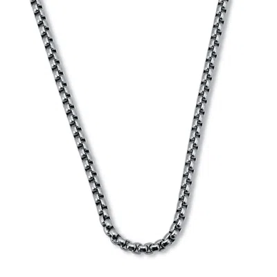 Palm Beach Jewelry Men's Stainless Steel Box Link Chain Necklace 24-inch Length In White